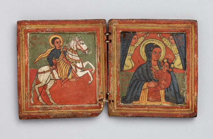 Diptych: St. George, and Virgin and Child
