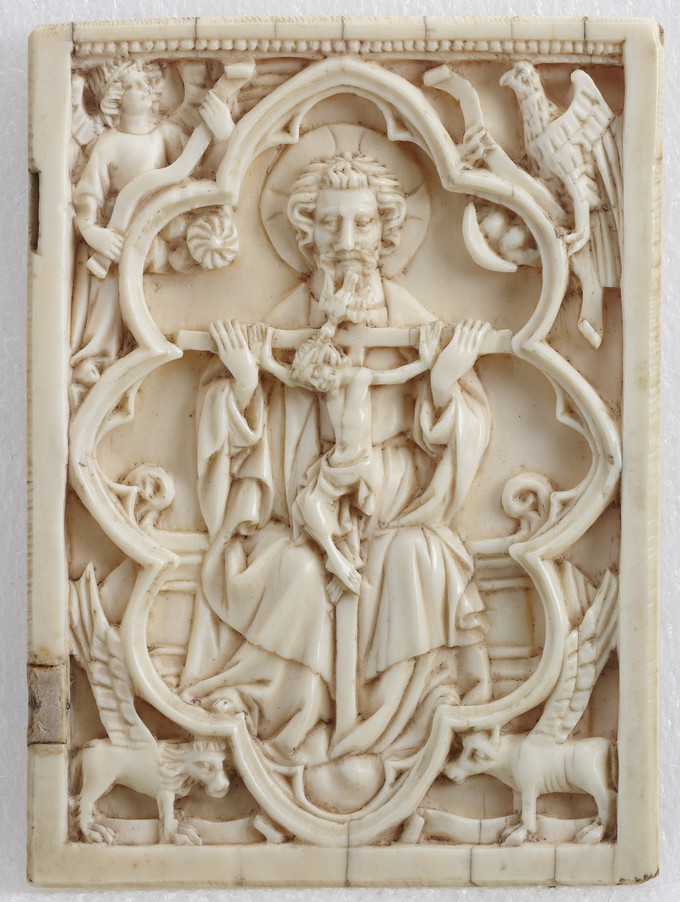 Wing from a Diptych: The Trinity with Symbols of the Four Evangelists