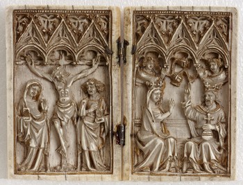 Ivory Diptych of the Crucifixion and Coronation of the Virgin
