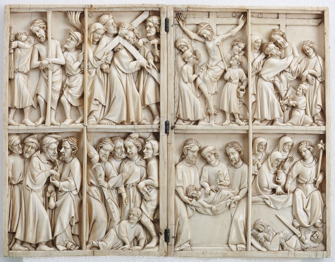 Diptych: The Passion of Christ, and the Three Marys at the Sepulchre