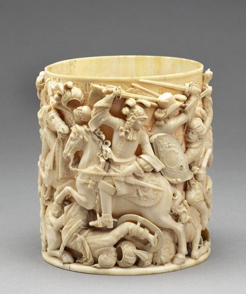 Tankard Cylinder: King Jan III Sobieski of Poland Defeating the Turks, and Kara Mustapha and a Turkish soldier in chains