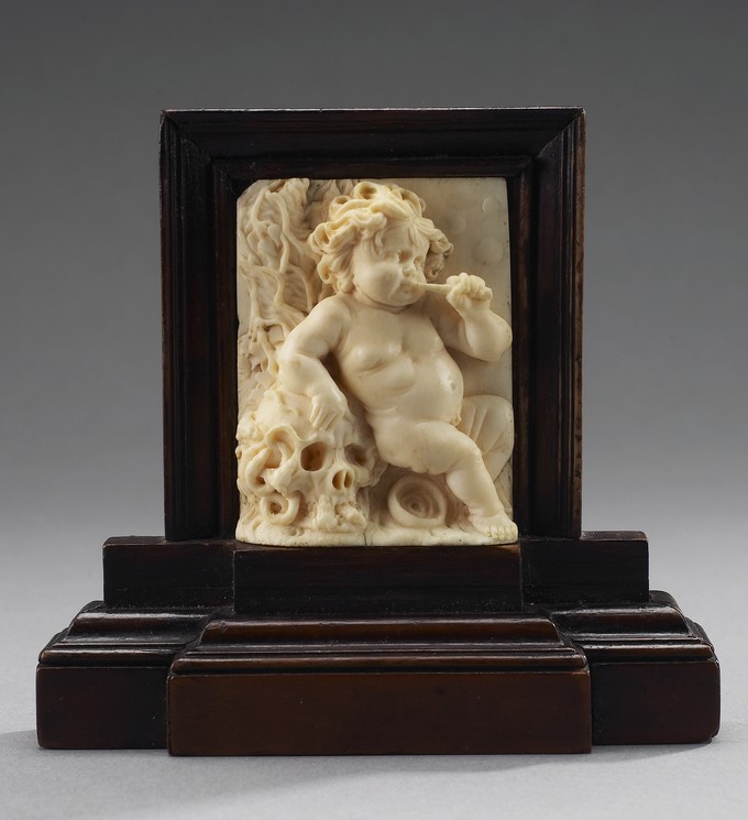 Allegory of the Transience of Life: Putto Blowing Bubbles with Decomposing Skull
