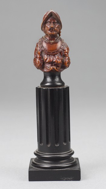 One of Three Busts of Soldiers (possibly pawns from a chess set)