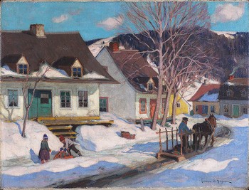 A Quebec Village Street, Winter